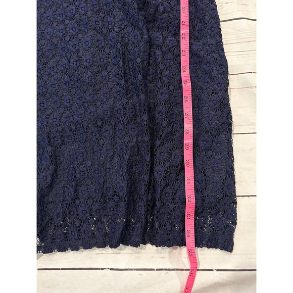 Riley & Rae Dress Medium Navy Lace with White Collar Cottagecore Preppy - Picture 8 of 8